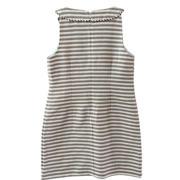 Talbots Sleeveless Split Neckline Shift Dress Sunlight Stripe Size 8 Petite - Picture 6 of 10